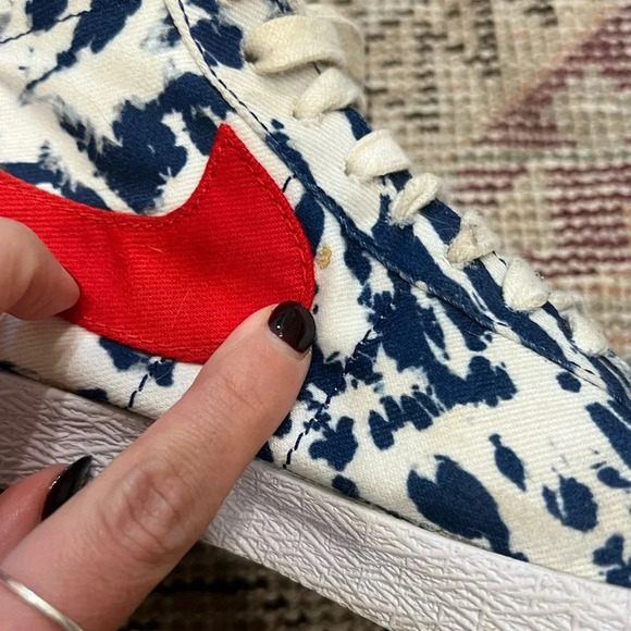 Nike 2020 Blazer Mid SE GS 'Tie Dye' Youth Shoe Red Blue Sneaker - Picture 8 of 13
